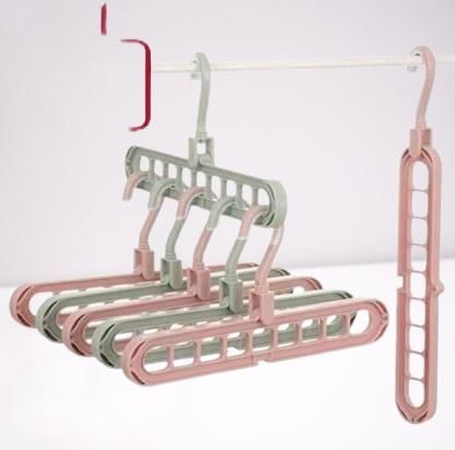 Hanger-Plastic Multi Functional Adjustable & Folding Clothes Hanger (Multicolor, Pack Of 3)