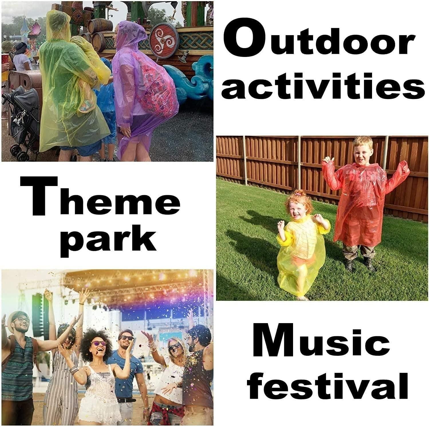 Reusable Wallet Rain Card - Rain Coat for Adults (Set of 5)